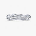 Sculpted Dual Band Pavé Ring For Women – Gold Plated or Sterling Silver