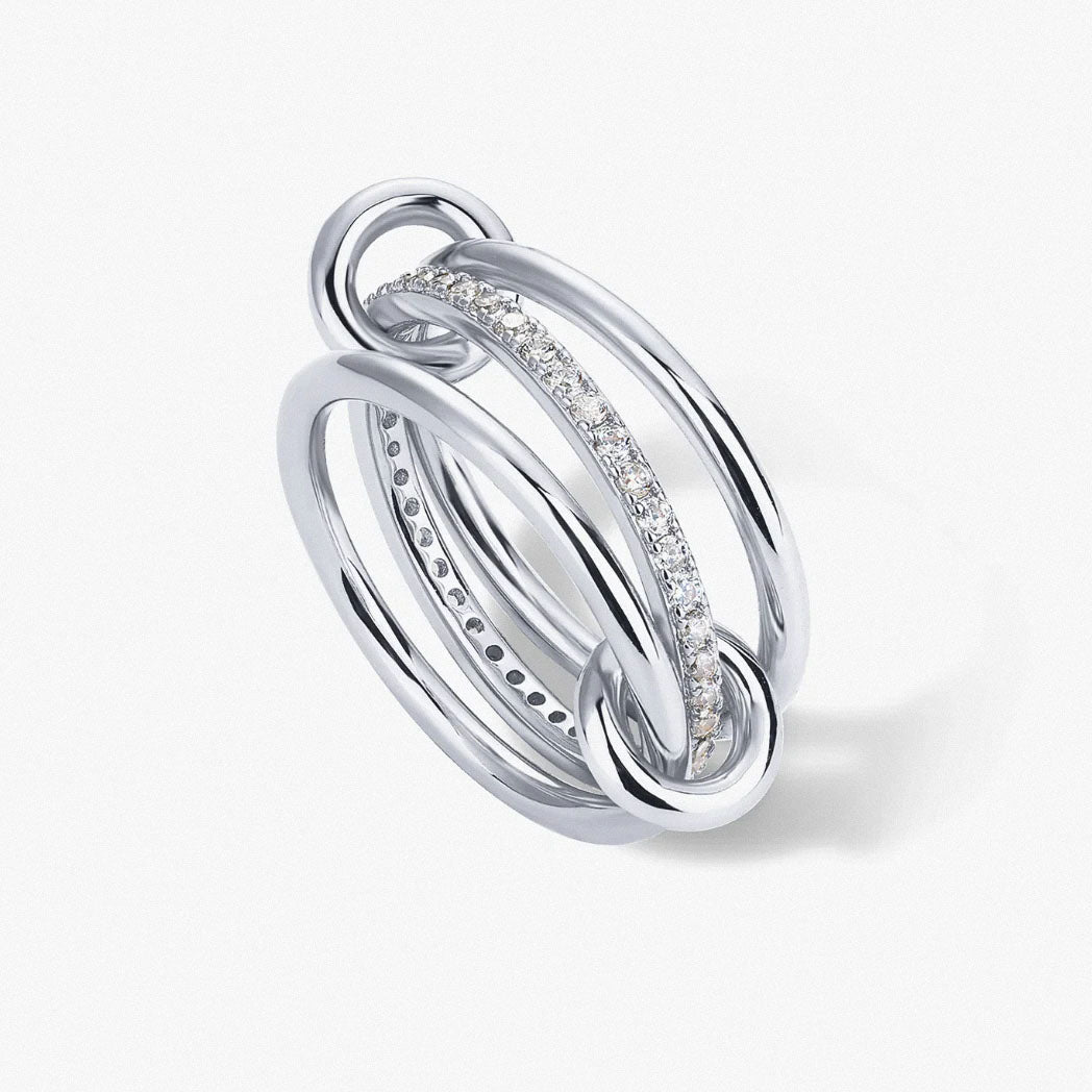 Sculpted Dual Band – Pavé Accent for Elevated Style