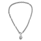 Women’s Chunky Chain Necklace with Pearl Pendant – Elegant Pearl Touch Design-Necklaces-Admires Jewellery-Admires Jewellery