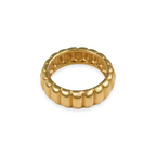 Women’s Chunky Ribbed Ring – Modern Labyrinth Textured Design-Rings-Admires Jewellery-16-Gold-Admires Jewellery