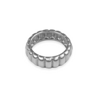 Women’s Chunky Ribbed Ring – Modern Labyrinth Textured Design-Rings-Admires Jewellery-16-Silver-Admires Jewellery