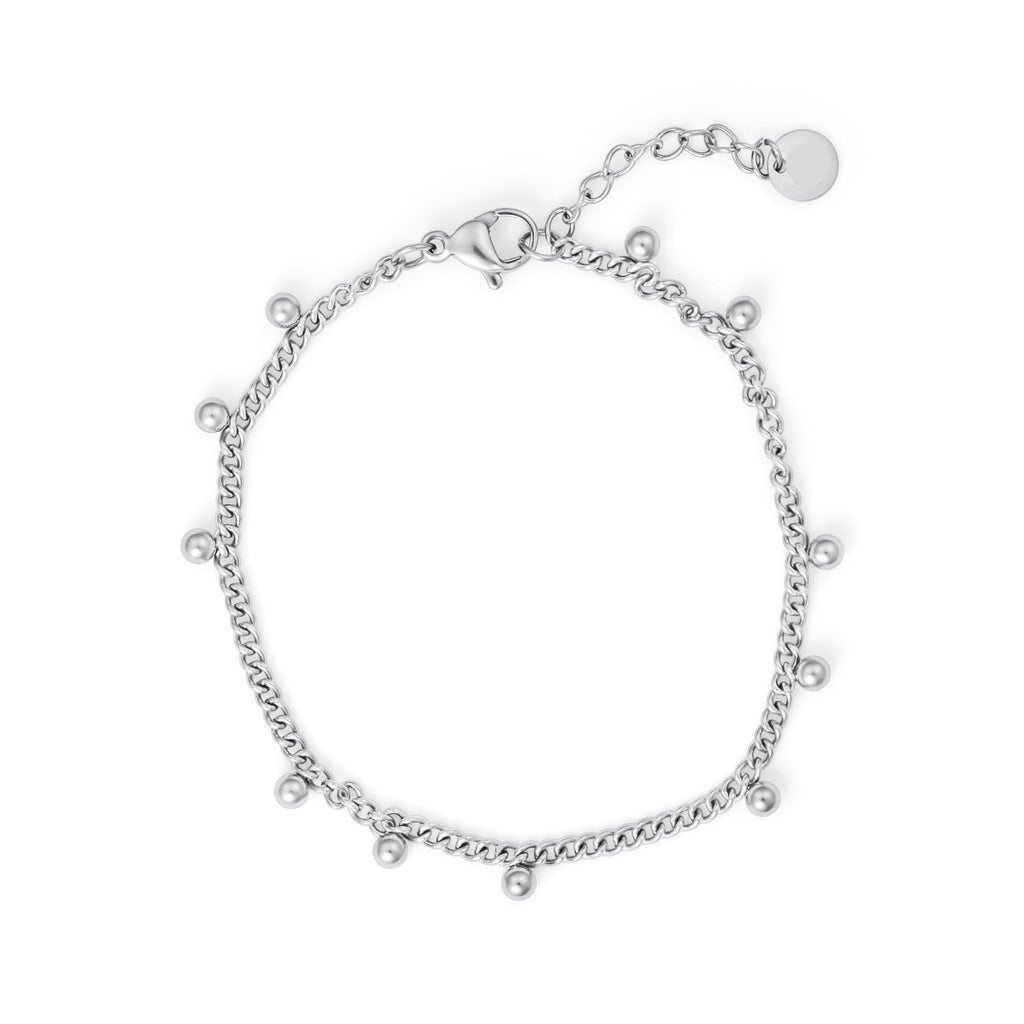 Women’s Dotted Charm Bracelet – Playful Polka Dot Design in Stainless Steel-Bracelets-Admires Jewellery-Silver-Admires Jewellery