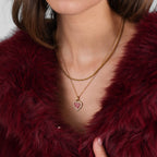 Women’s Heart Pendant Necklace with Pink and White Stones – Blush Tone-Necklace-Admires Jewellery-Admires Jewellery