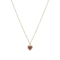 Women’s Heart Pendant Necklace with Pink and White Stones – Blush Tone-Necklace-Admires Jewellery-Gold-Admires Jewellery