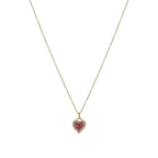 Women’s Heart Pendant Necklace with Pink and White Stones – Blush Tone-Necklace-Admires Jewellery-Gold-Admires Jewellery