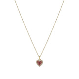 Women’s Heart Pendant Necklace with Pink and White Stones – Blush Tone-Necklace-Admires Jewellery-Gold-Admires Jewellery