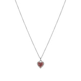 Women’s Heart Pendant Necklace with Pink and White Stones – Blush Tone-Necklace-Admires Jewellery-Silver-Admires Jewellery