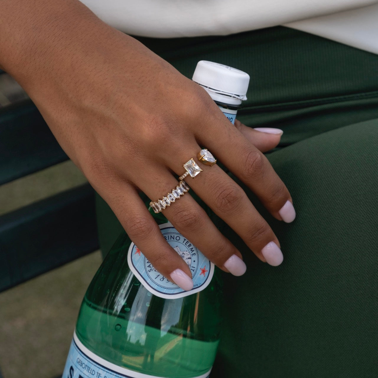 Women’s Marquise-Cut Band Ring – Vintage Glam Design in Stainless Steel-Rings-Admires Jewellery-Admires Jewellery