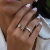 Women’s Marquise-Cut Band Ring – Vintage Glam Design in Stainless Steel-Rings-Admires Jewellery-Admires Jewellery