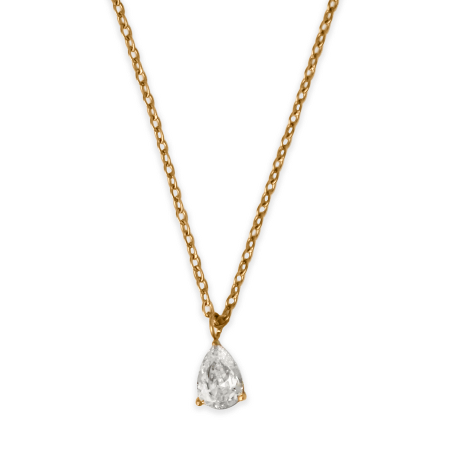 Women’s Pear-Shaped Pendant Necklace – Elegant Gold Drop Design-Necklaces-Admires Jewellery-Admires Jewellery