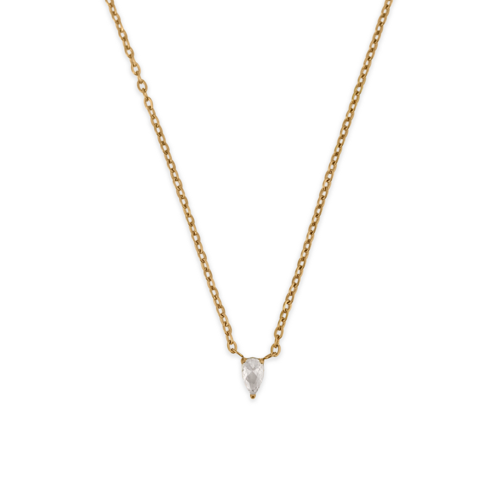 Women’s Pear-Shaped Pendant Necklace – Minimal Elegant Teardrop Design-Necklaces-Admires Jewellery-Admires Jewellery