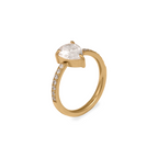 Women’s Pear-Shaped Statement Ring – Elegant Crystal Design in Stainless Steel-Rings-Admires Jewellery-Admires Jewellery