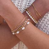 Women’s Pearl and Pink Beaded Bracelet – Elegant Blushing Beauty Design-Bracelets-Admires Jewellery-Admires Jewellery