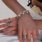 Women’s Pearl and Pink Beaded Bracelet – Elegant Blushing Beauty Design-Bracelets-Admires Jewellery-Admires Jewellery