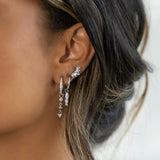 Women’s Small Hoop Earrings with Stone Pendant-Earrings-Admires Jewellery-Admires Jewellery