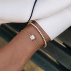 Women’s Square Stone Charm Bracelet – Elegant Royalty Design in Stainless Steel-Bracelets-Admires Jewellery-Admires Jewellery