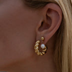 Women’s Twisted Hoop Drop Earrings – Shiny Design in Stainless Steel-Earrings-Admires Jewellery-Admires Jewellery