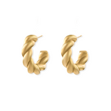 Women's Twisted Hoop Drop Earrings - Shiny Design in Sterling Silver-Earrings-Admires Jewellery-Gold-Admires Jewellery