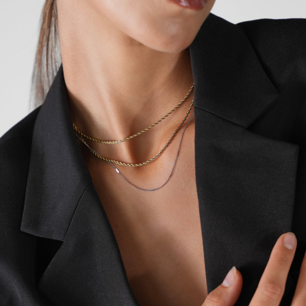 Women’s Two-Layer Charm Necklace – Confident Dual-Tone Design-Necklaces-Admires Jewellery-Admires Jewellery