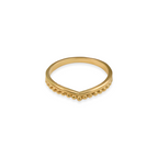 Women’s V-Shaped Beaded Ring – Minimalist Illusion Design in Stainless Steel-Rings-Admires Jewellery-16-Gold-Admires Jewellery