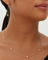 Gold chain necklace with adjustable 3-inch extender and lobster clasp