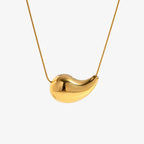 Gold minimalist teardrop pendant necklace